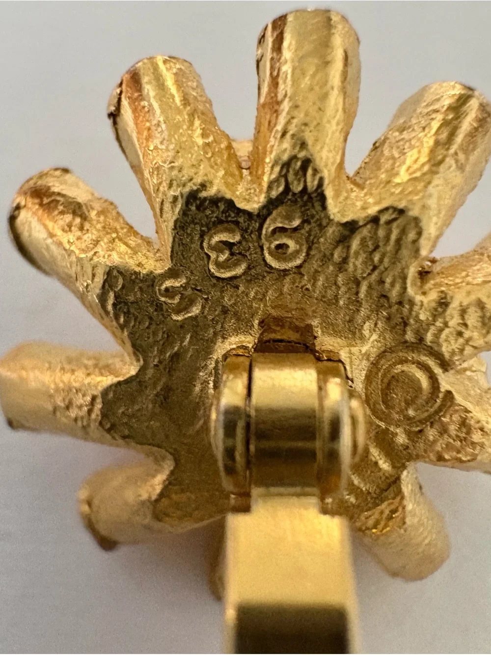 Vintage Christian Dior Gold tone Starburst Cufflinks